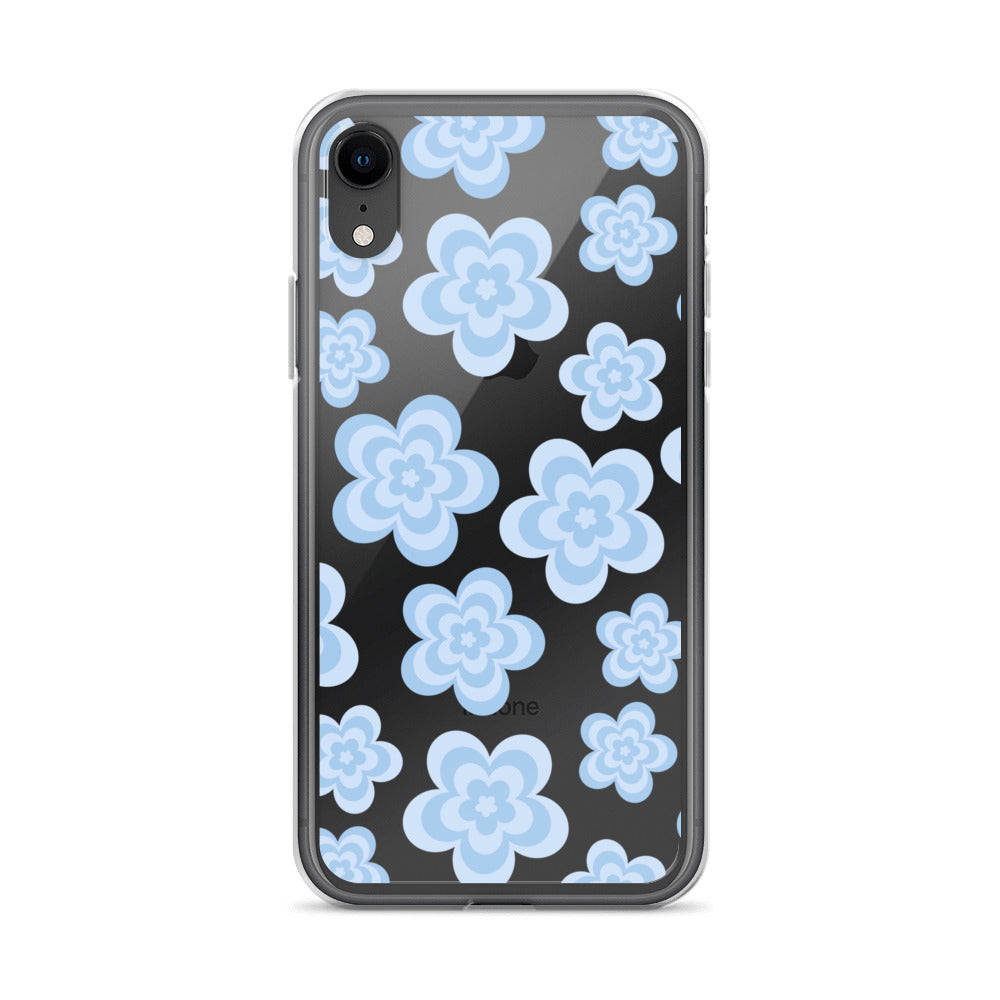 Blue Floral Clear iPhone Case iPhone XR