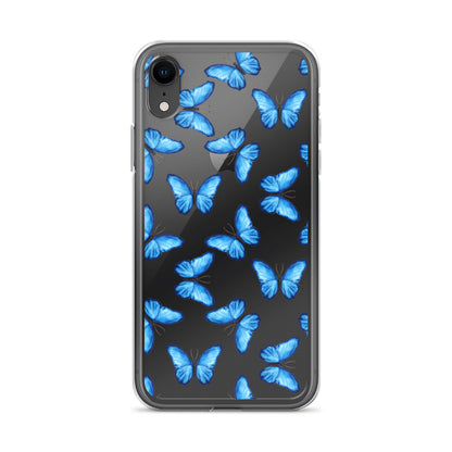 Blue Butterfly Clear iPhone Case iPhone XR
