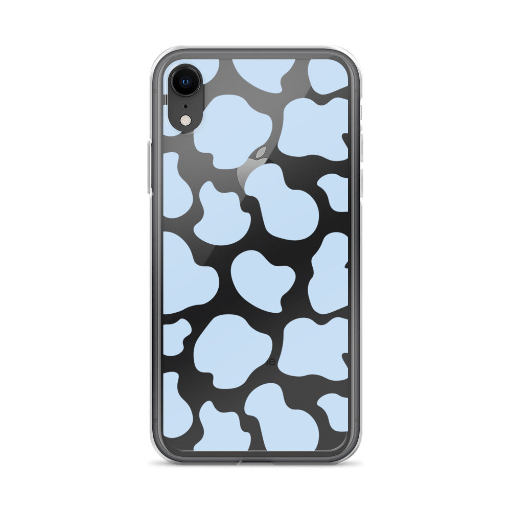 Blue Cow Clear iPhone Case iPhone XR