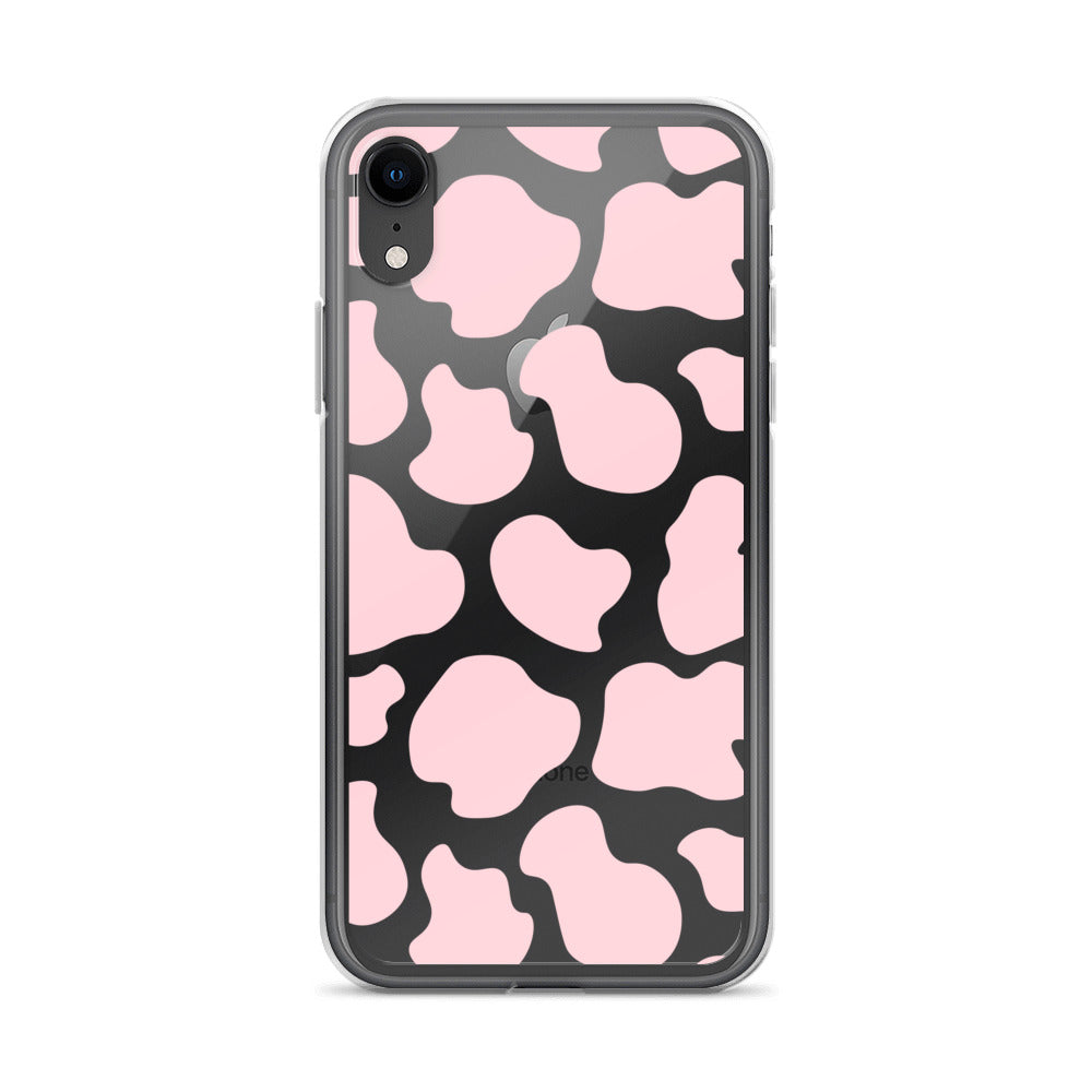 Pink Cow Clear iPhone Case iPhone XR