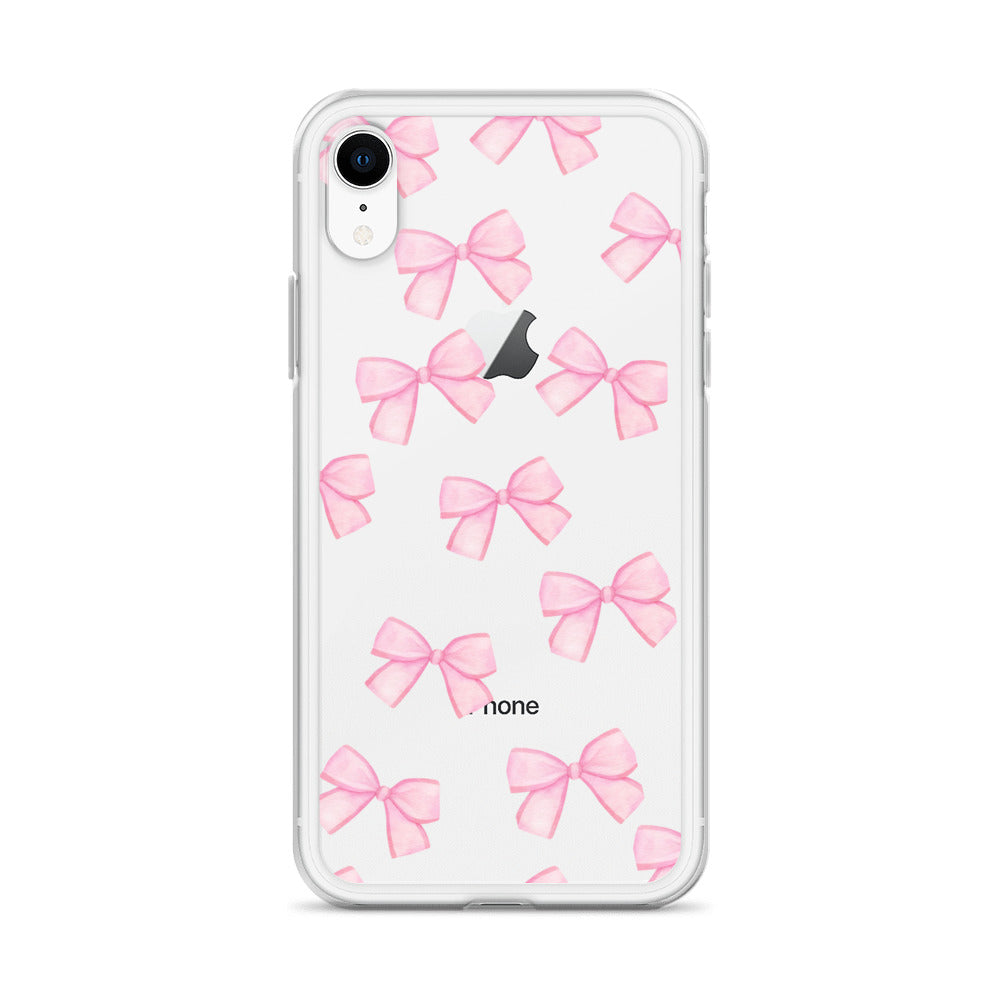 Pink Bows Clear iPhone Case