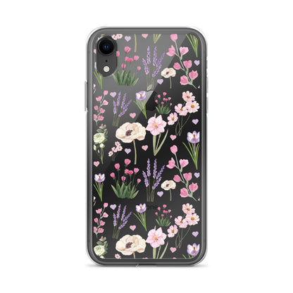 Purple Garden Clear iPhone Case