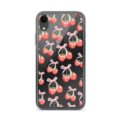 Sweet Strawberries Clear iPhone Case