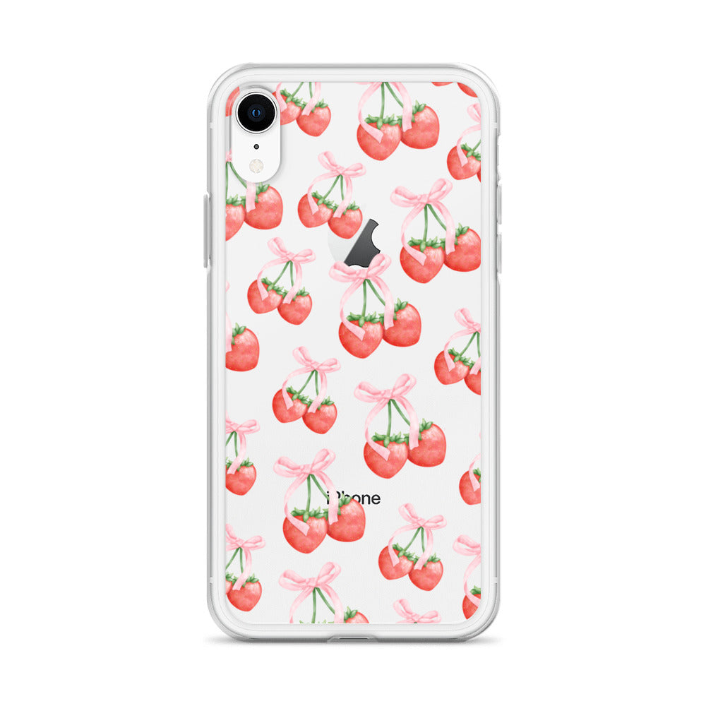 Sweet Strawberries Clear iPhone Case