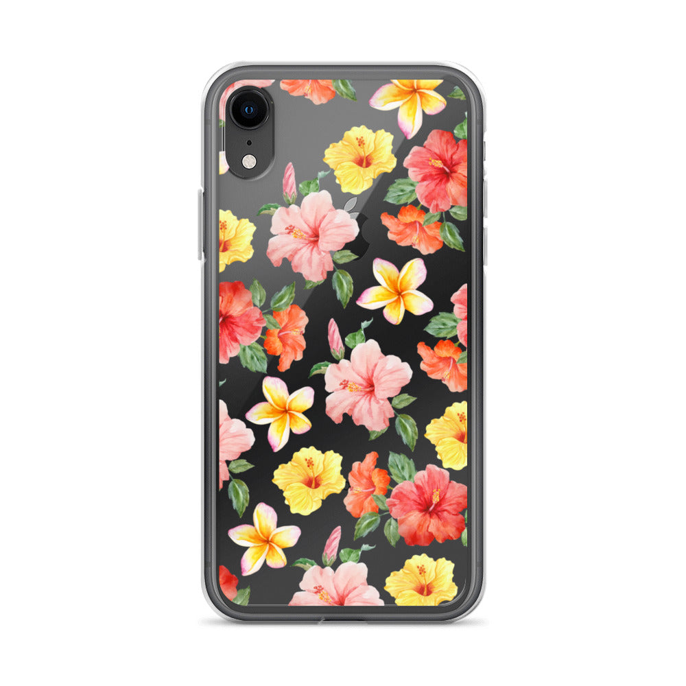 Hibiscus Bloom Clear iPhone Case