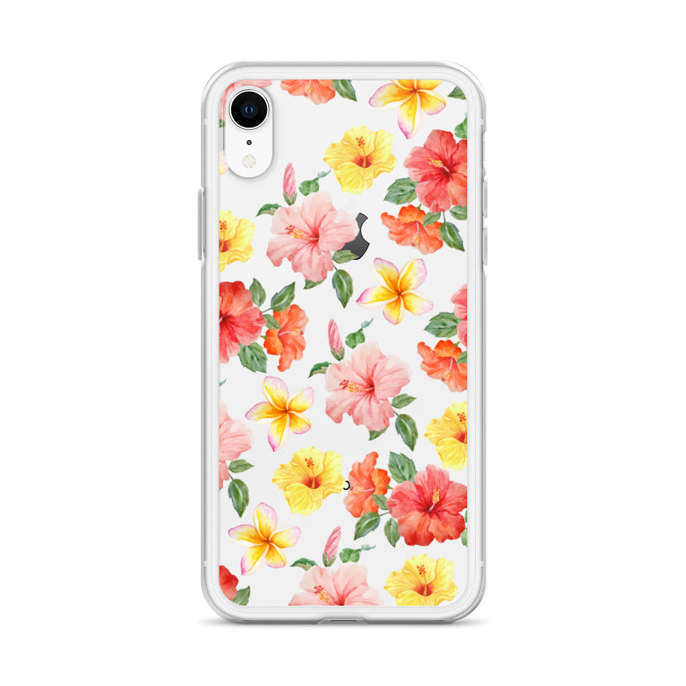 Hibiscus Bloom Clear iPhone Case