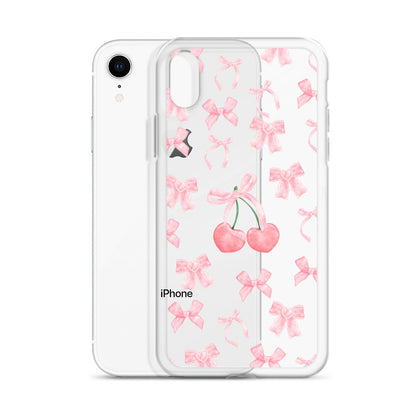 Cherry Bows Clear iPhone Case