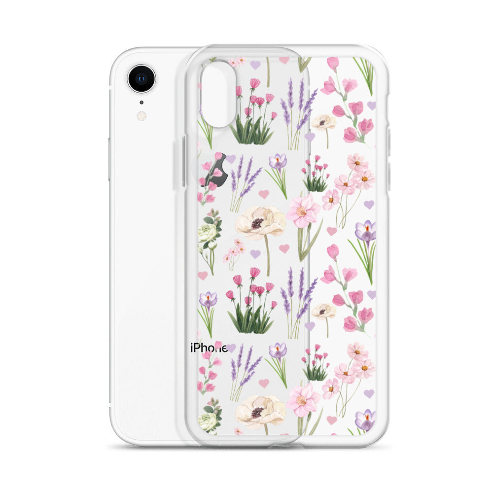 Purple Garden Clear iPhone Case