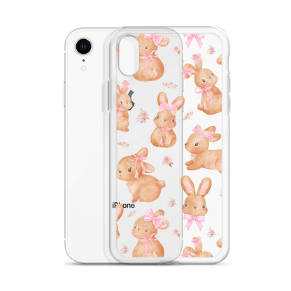 Bow Bunny Clear iPhone Case