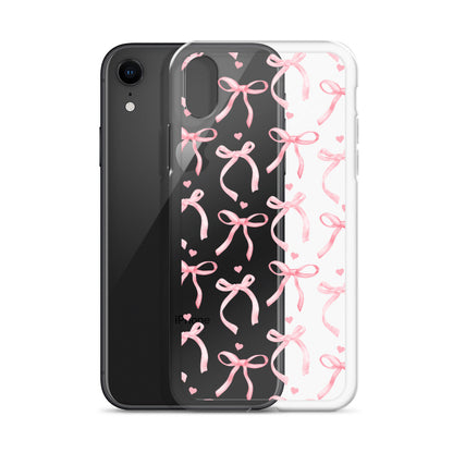 Blushing Bow Clear iPhone Case