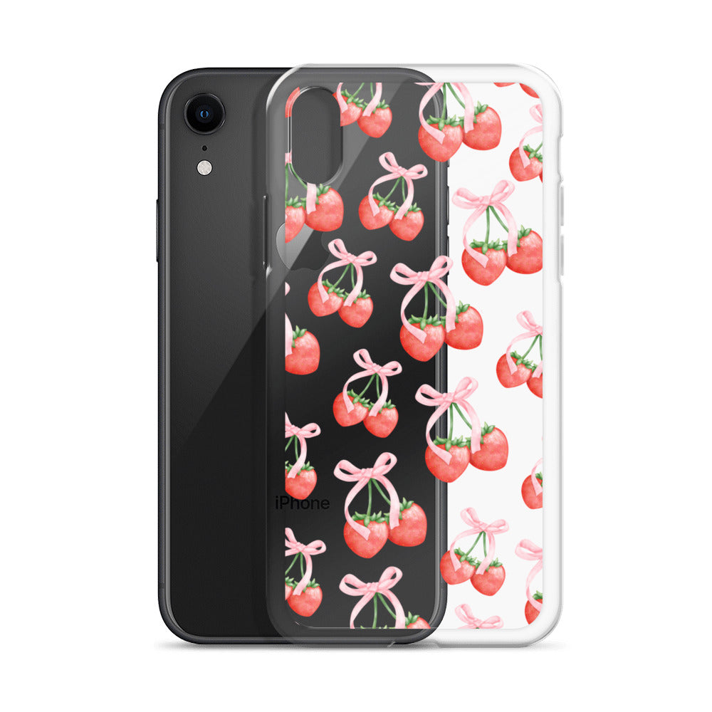 Sweet Strawberries Clear iPhone Case