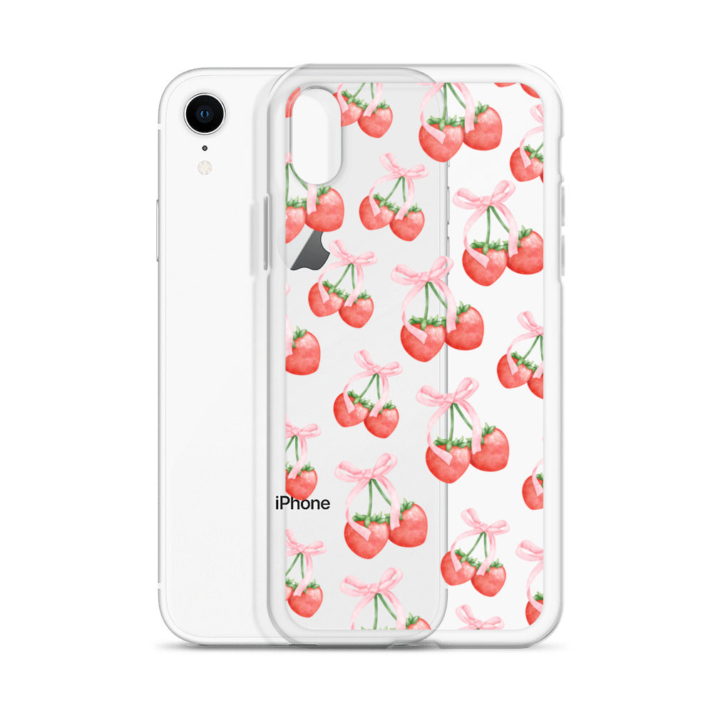 Sweet Strawberries Clear iPhone Case