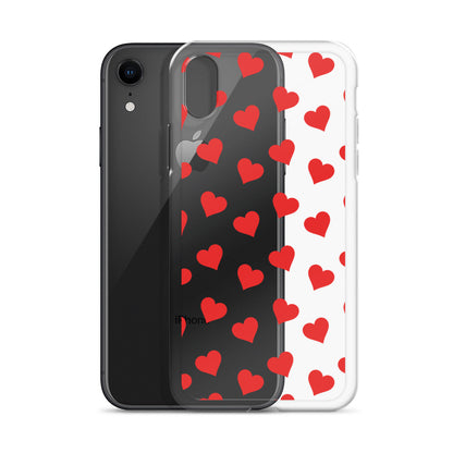 Red Hearts Clear iPhone Case