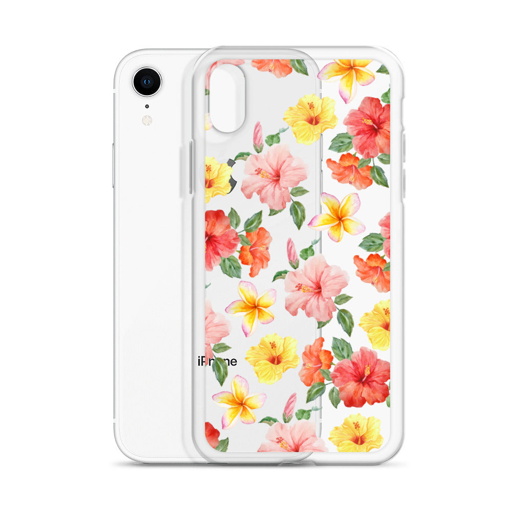 Hibiscus Bloom Clear iPhone Case