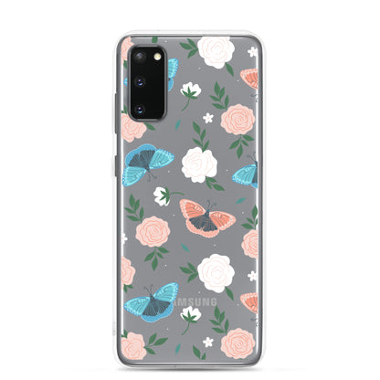 White Blossom Clear Samsung Case