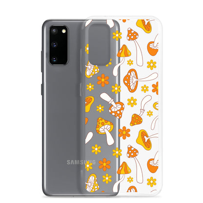 Retro Mushrooms Clear Samsung Case