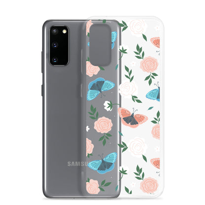 White Blossom Clear Samsung Case