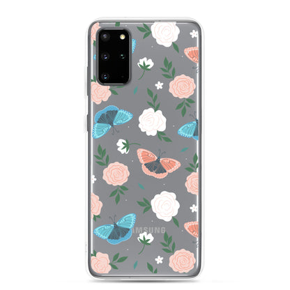 White Blossom Clear Samsung Case