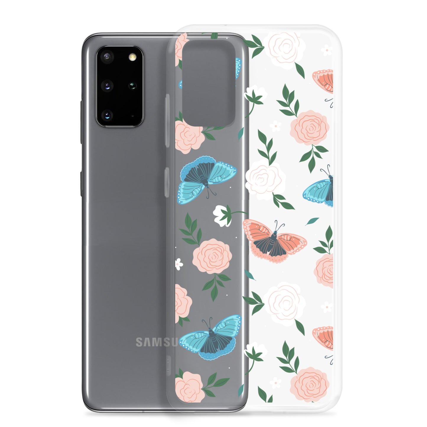 White Blossom Clear Samsung Case