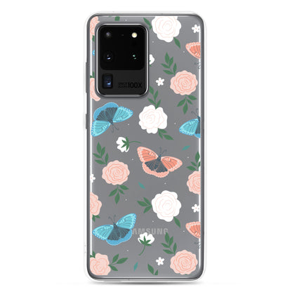 White Blossom Clear Samsung Case