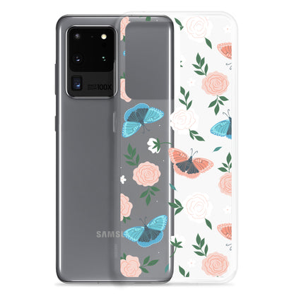 White Blossom Clear Samsung Case