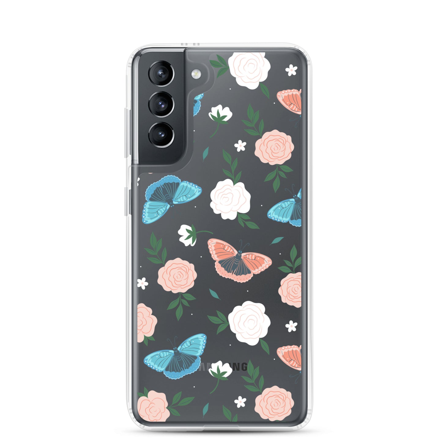 White Blossom Clear Samsung Case