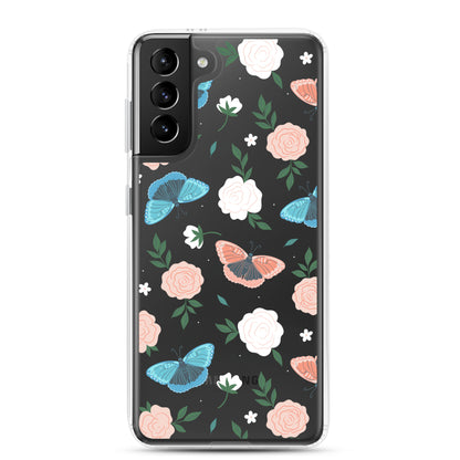 White Blossom Clear Samsung Case