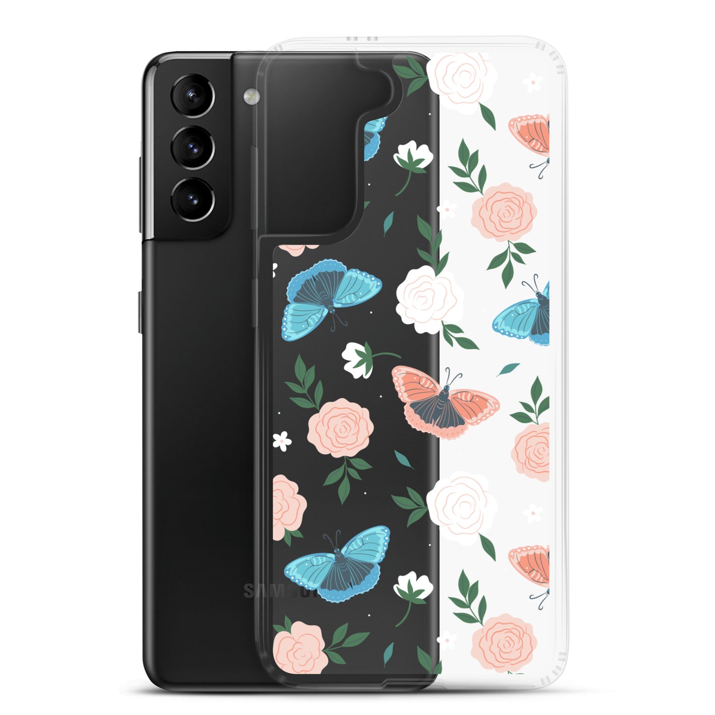 White Blossom Clear Samsung Case