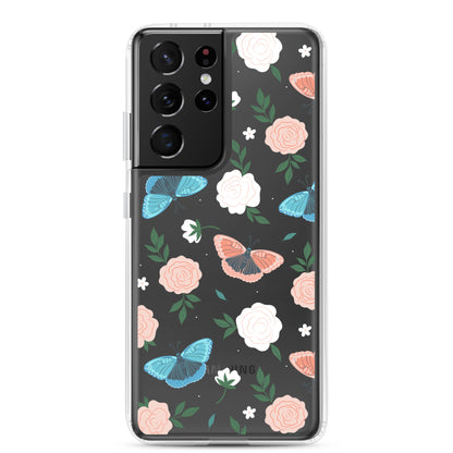 White Blossom Clear Samsung Case