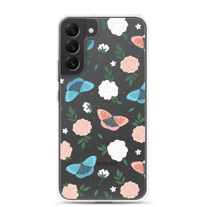 White Blossom Clear Samsung Case