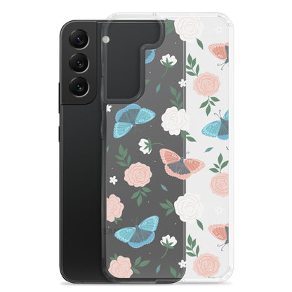 White Blossom Clear Samsung Case