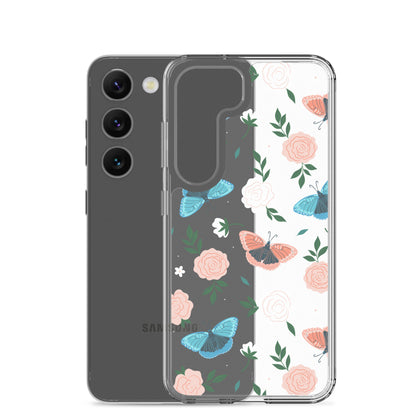 White Blossom Clear Samsung Case