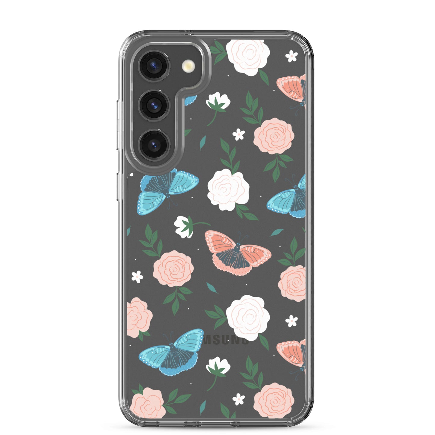 White Blossom Clear Samsung Case