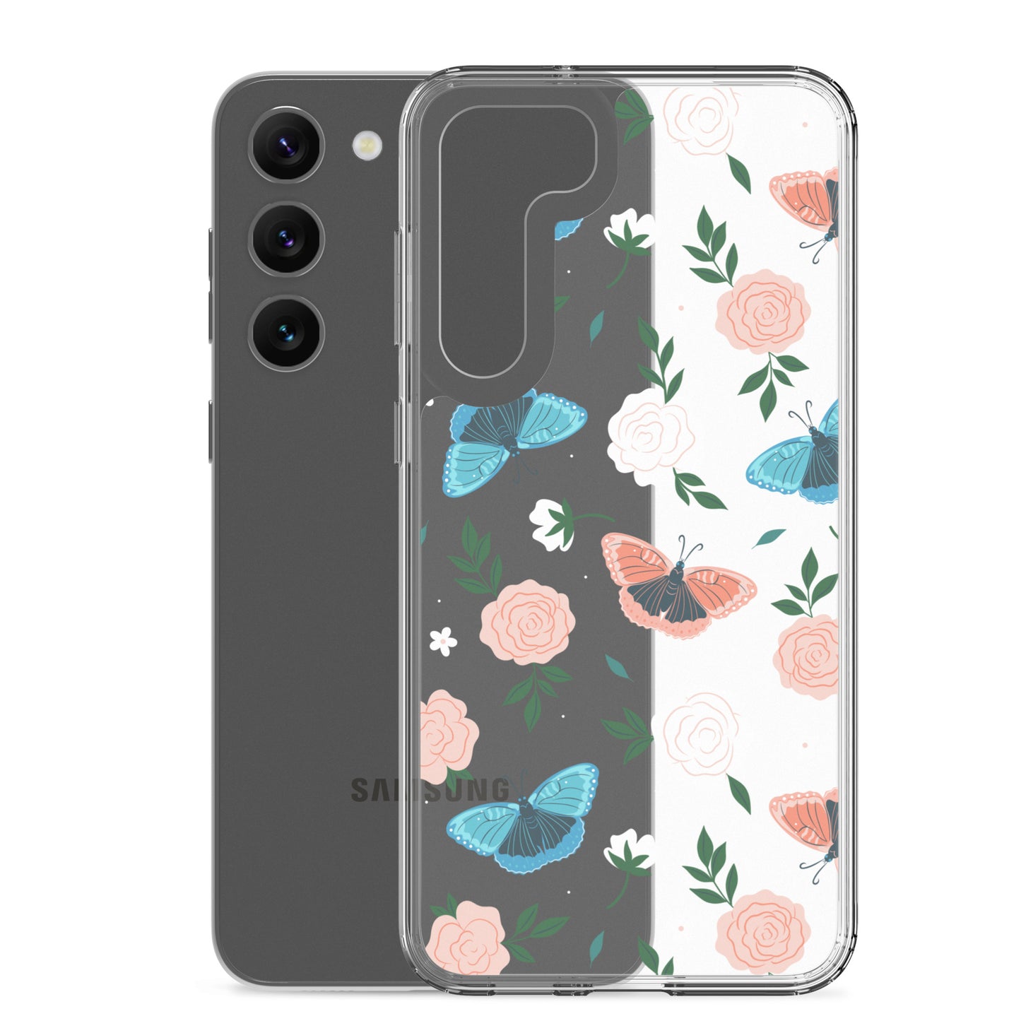 White Blossom Clear Samsung Case