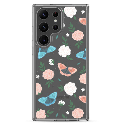 White Blossom Clear Samsung Case