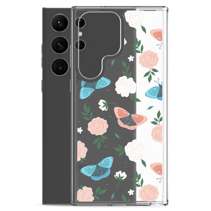 White Blossom Clear Samsung Case