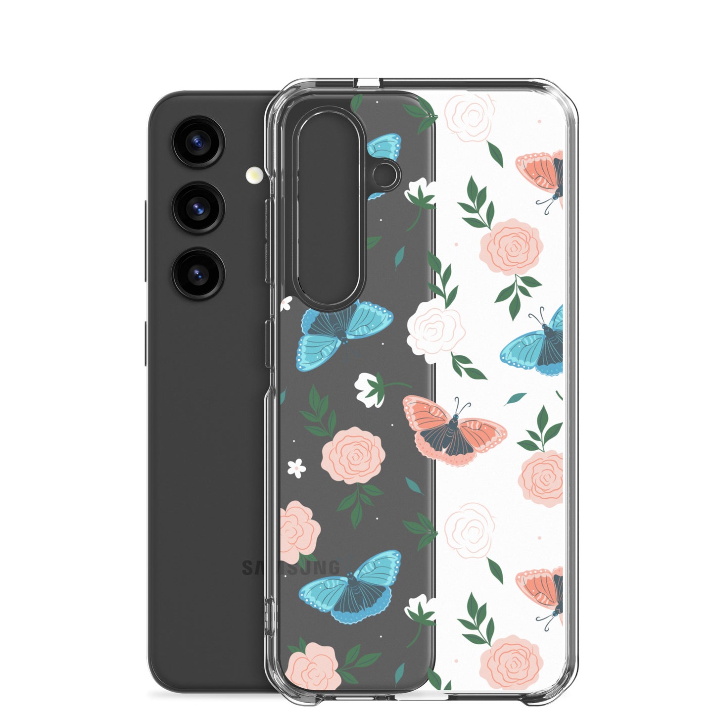 White Blossom Clear Samsung Case