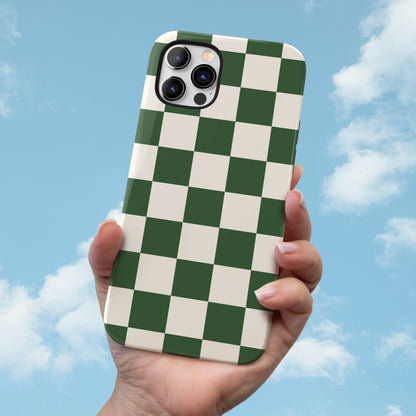 Green Checkered iPhone Case