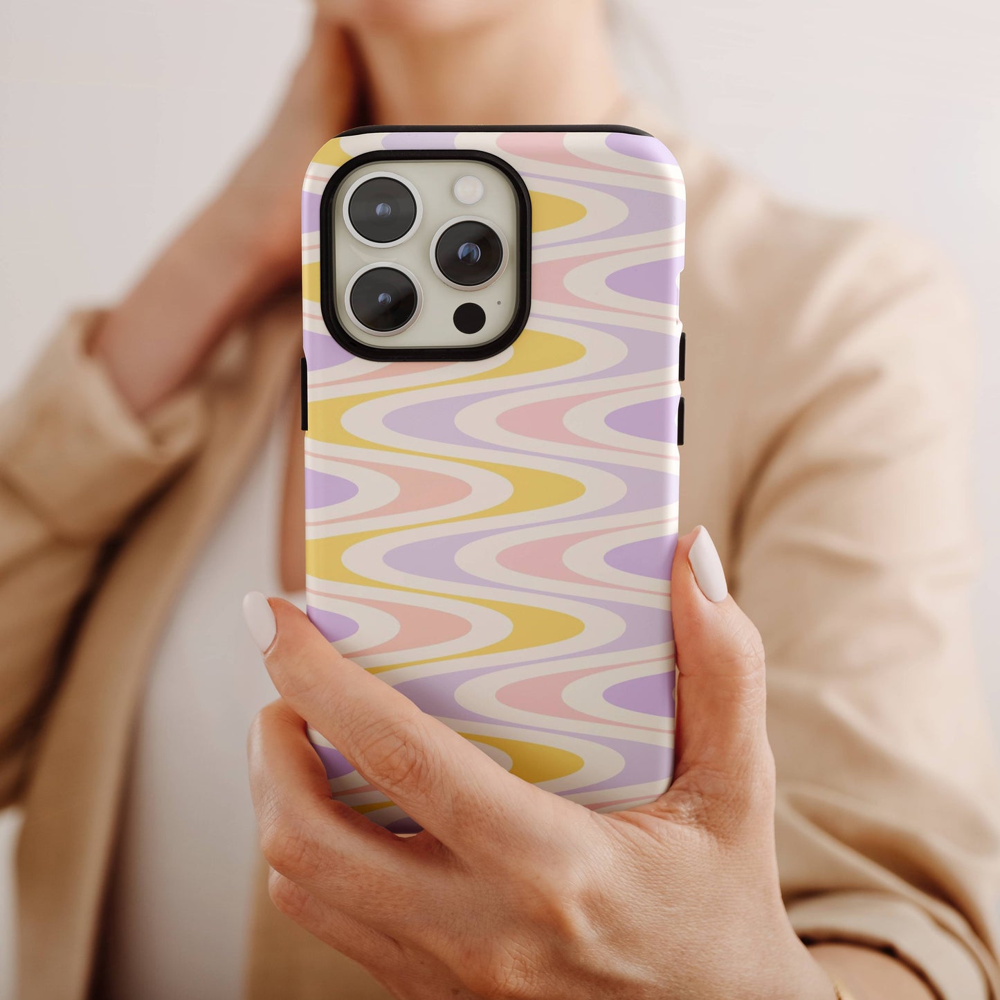 Pastel Retro Wavy iPhone Case