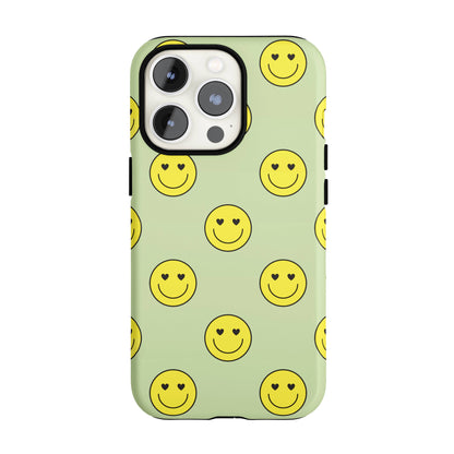 Neon Smiley Faces iPhone Case
