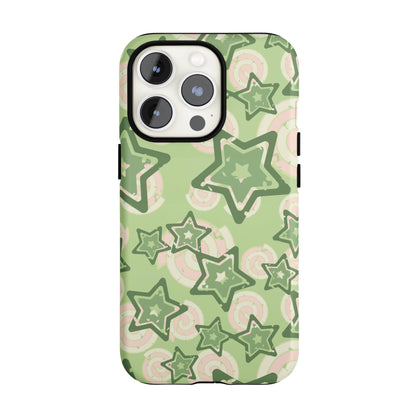Y2K Green Star iPhone Case