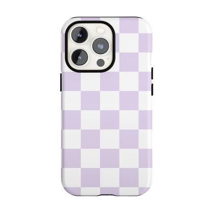 Pastel Purple Checkered iPhone Case
