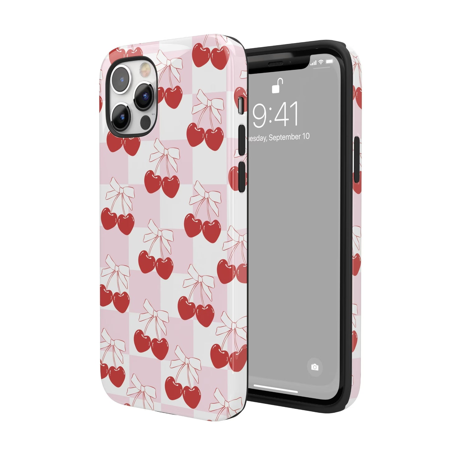 Cherry Bows Coquette iPhone Case