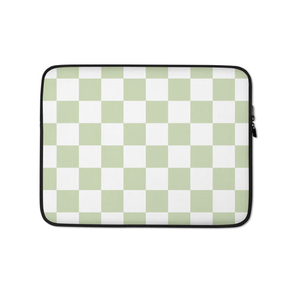 Pastel Green Checkered Macbook Sleeve 13″