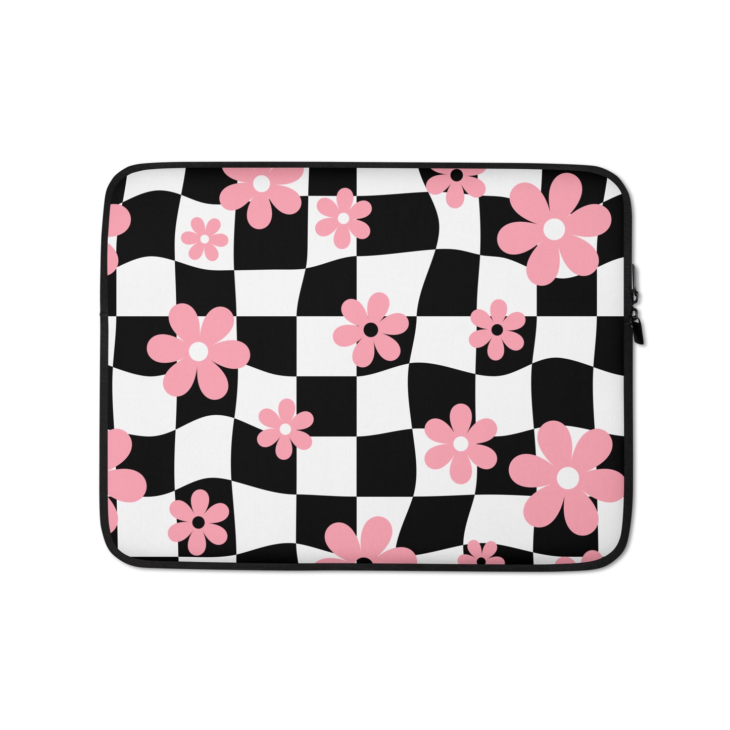 Floral Wavy Checkered Macbook Sleeve 13″