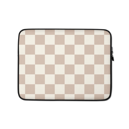 Neutral Checkered Macbook Sleeve 13″