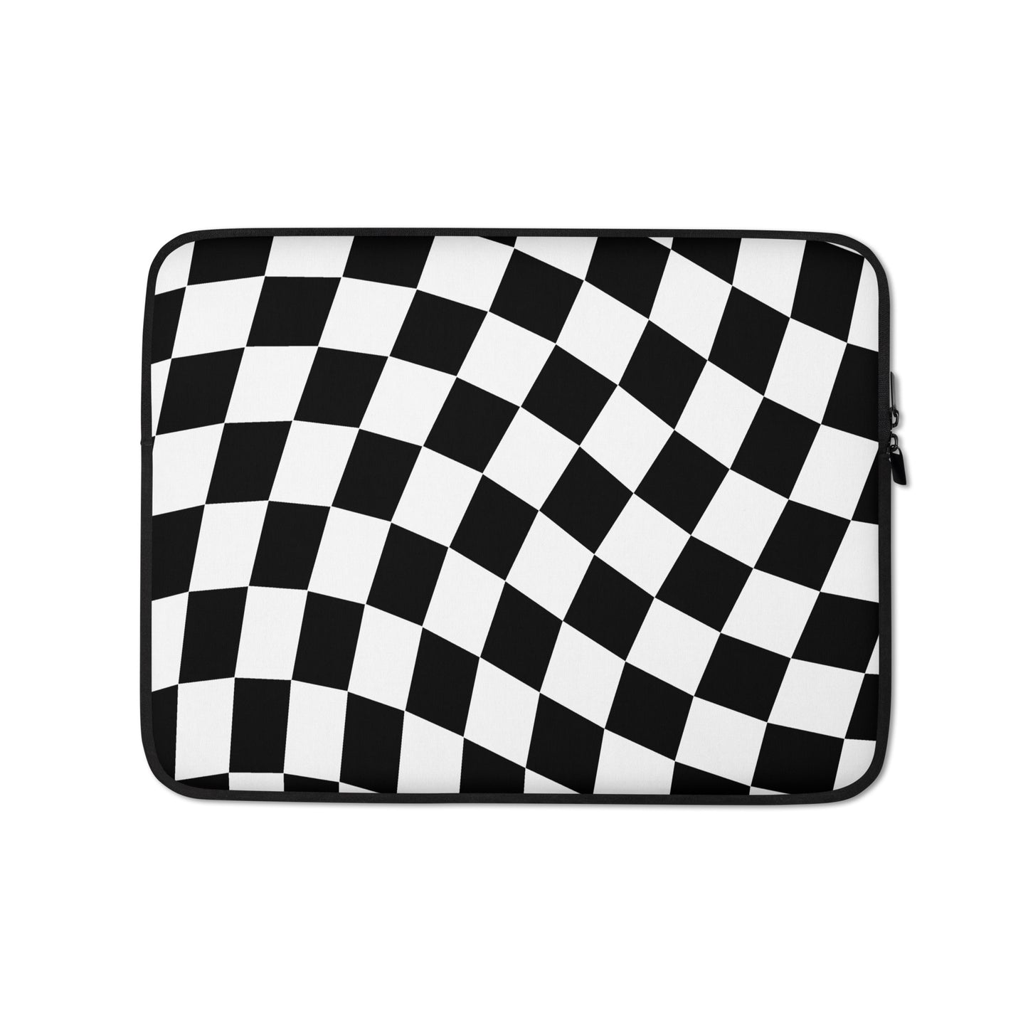 Black Wavy Checkered Macbook Sleeve