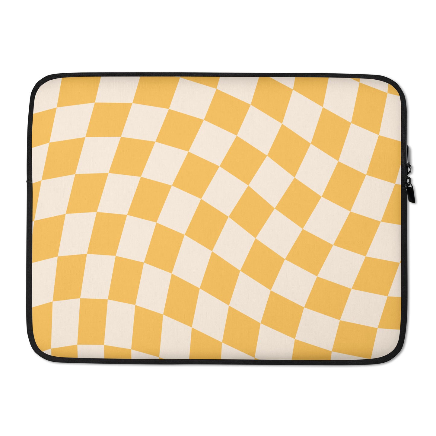 Yellow Wavy Checkered Macbook Sleeve 15″