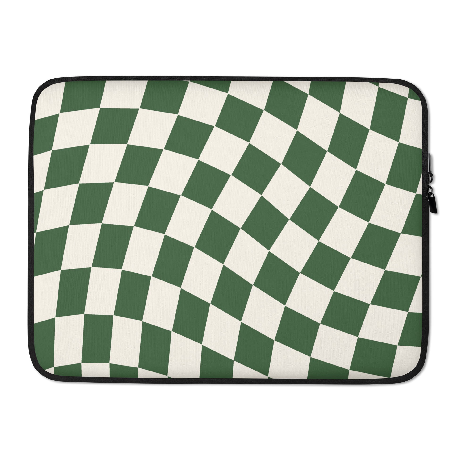Green Wavy Checkered Macbook Sleeve 15″