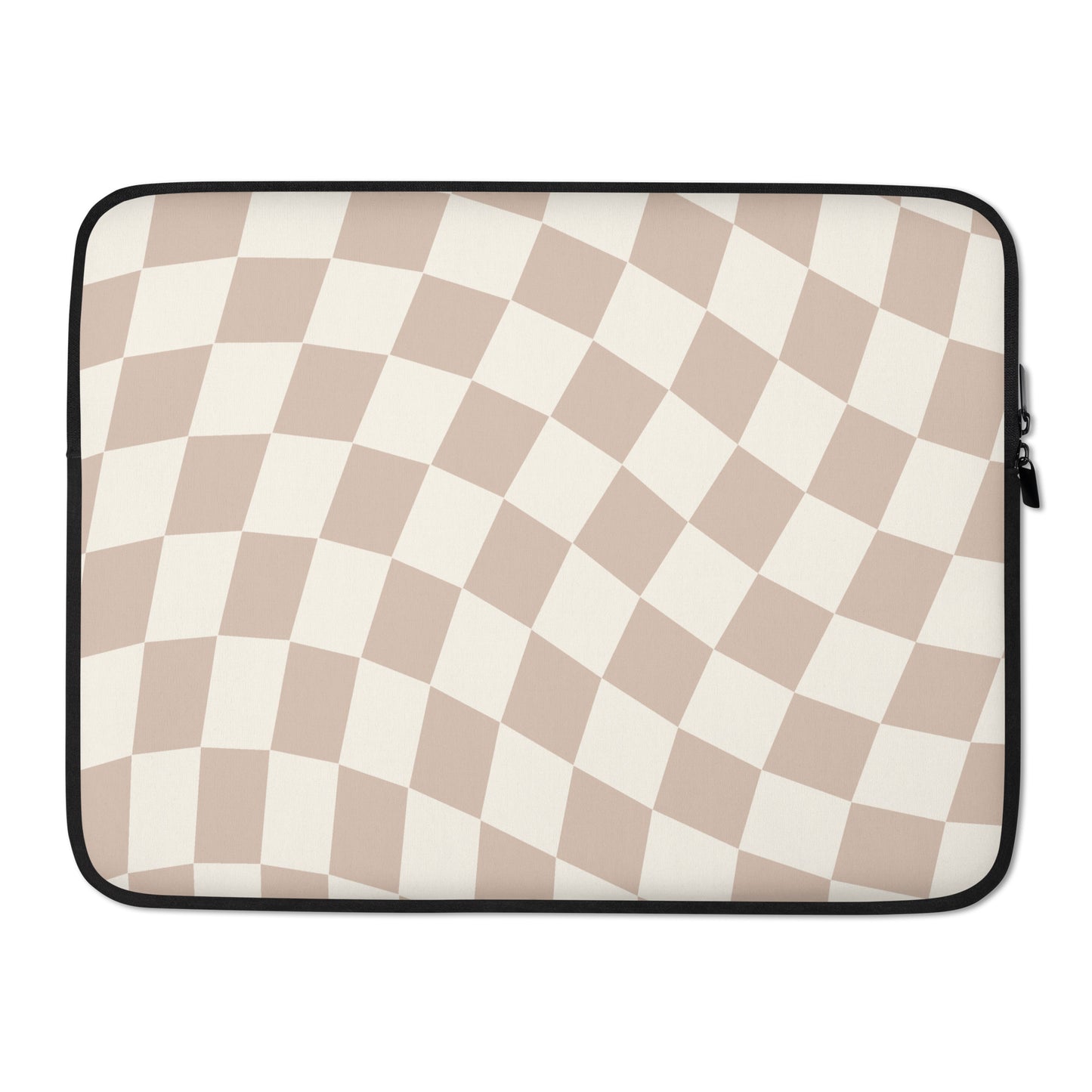 Neutral Wavy Checkered Macbook Sleeve 15″